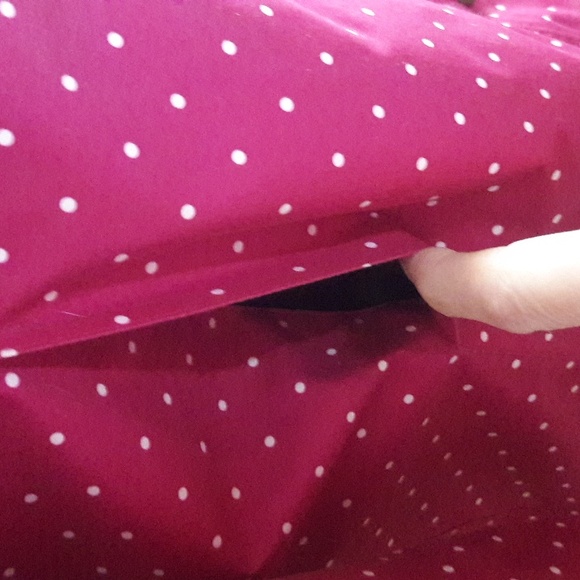 Lands End button front pink polka dot rain jacket/Trench SizeXS - Picture 9 of 14